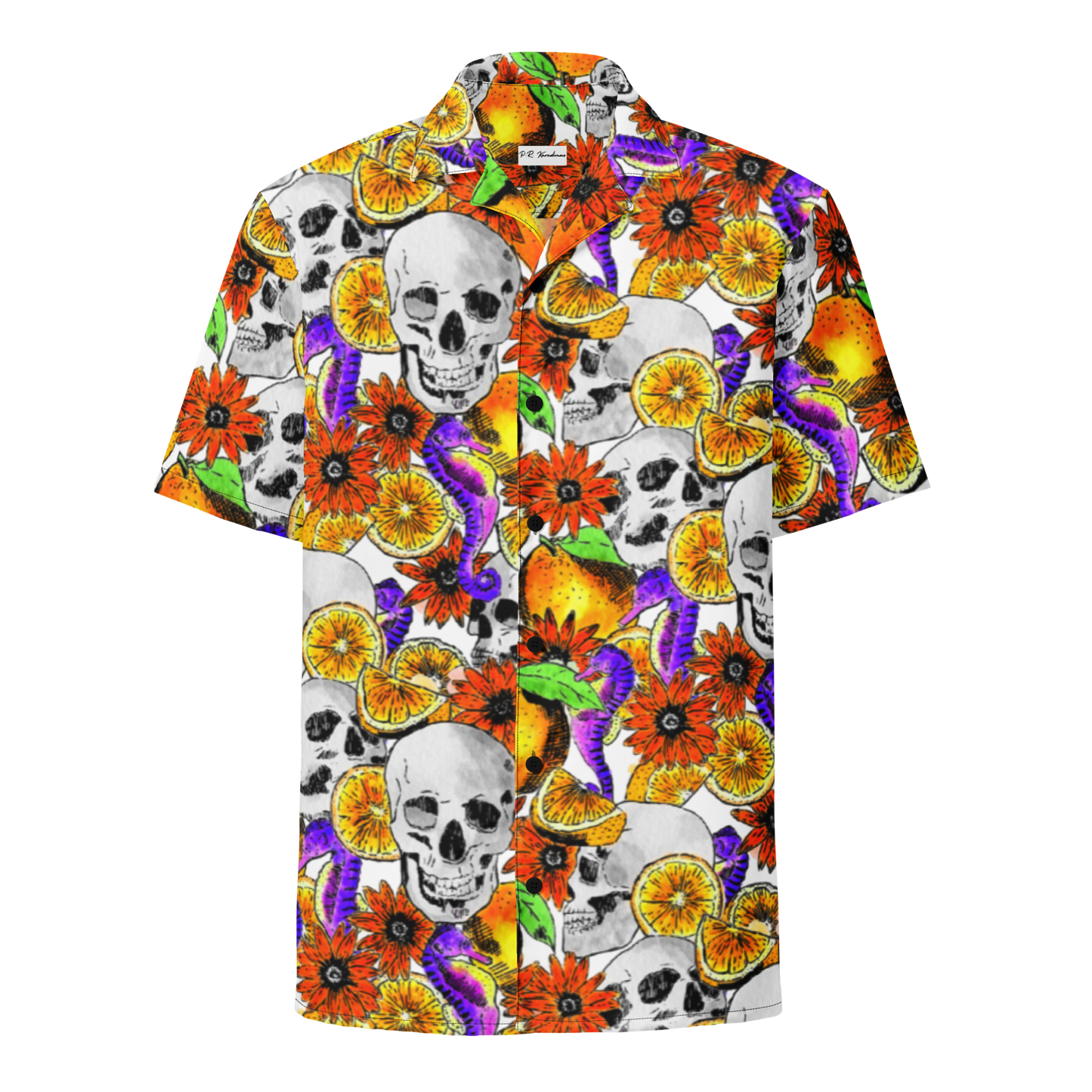 Unisex button shirt (Skulls & Oranges)