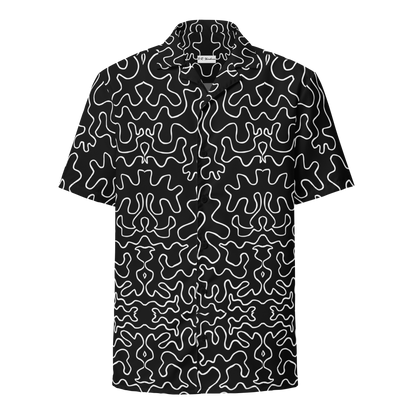 Unisex button shirt (Black & White Squiggle)