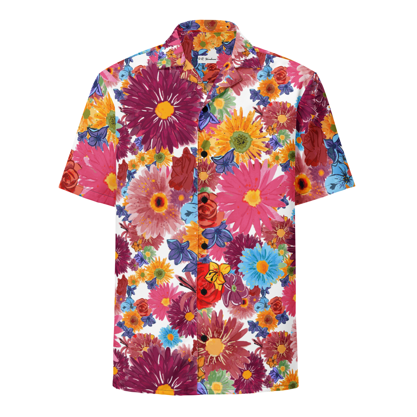 Unisex button shirt (Watercolor Flowers)