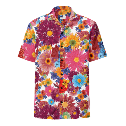 Unisex button shirt (Watercolor Flowers)