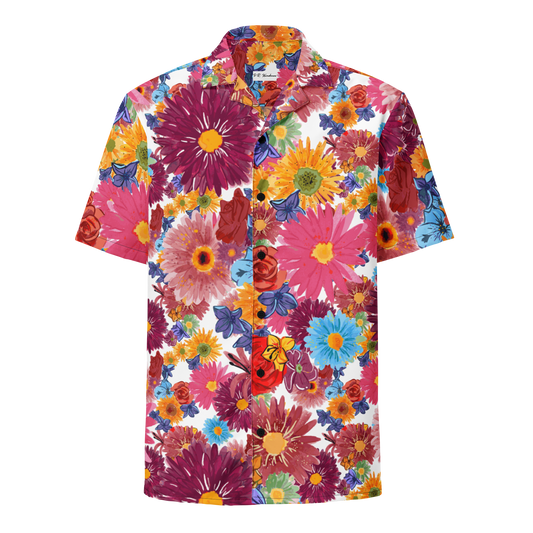 Unisex button shirt (Watercolor Flowers)