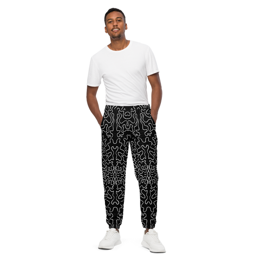 Unisex track pants (Black & White Squiggle)