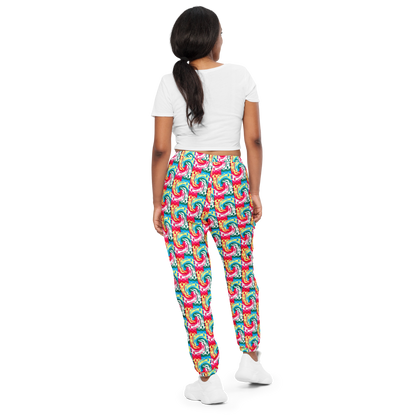 Unisex track pants (Pink Waves)