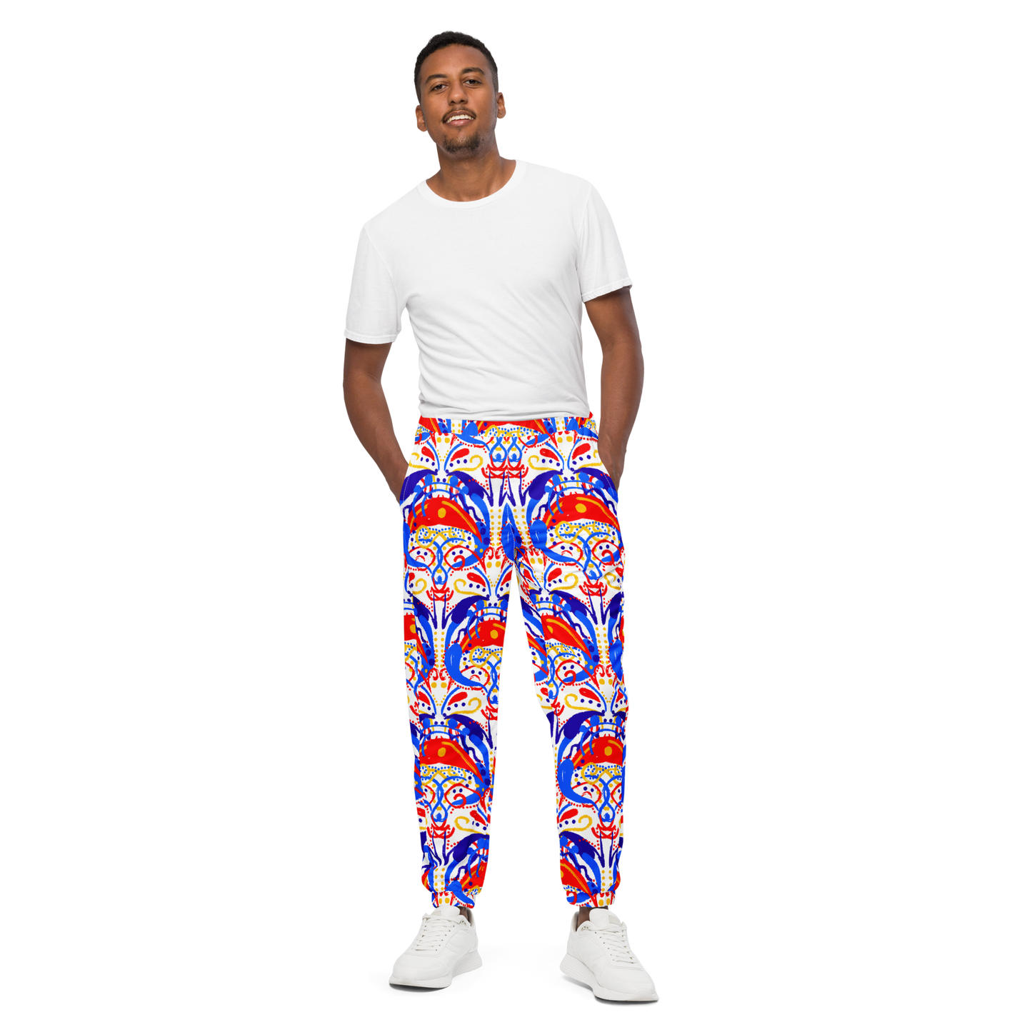 Unisex track pants (Talavera-inspired|White)