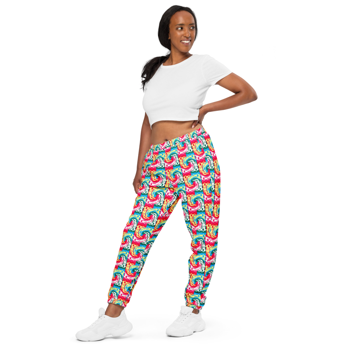 Unisex track pants (Pink Waves)