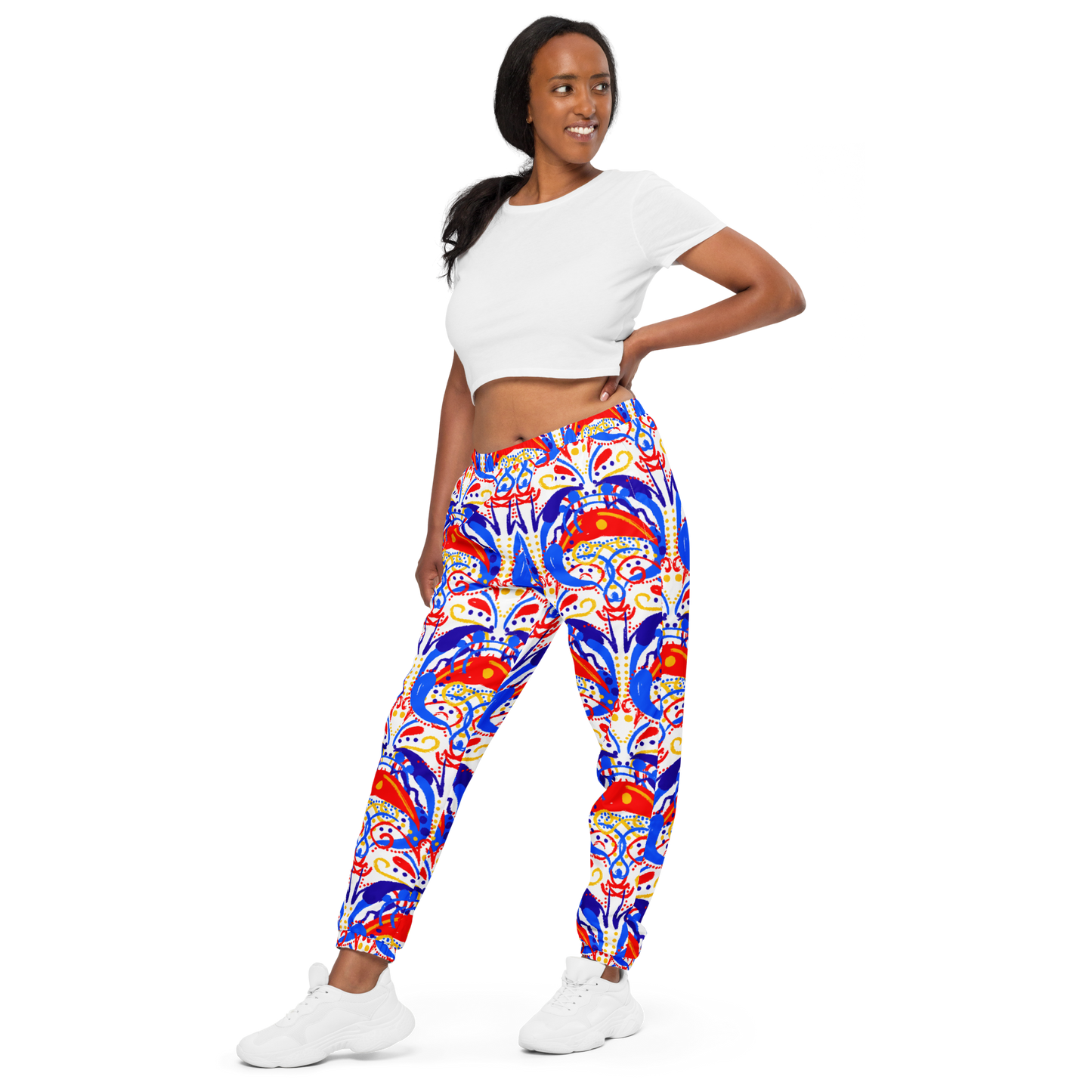 Unisex track pants (Talavera-inspired|White)