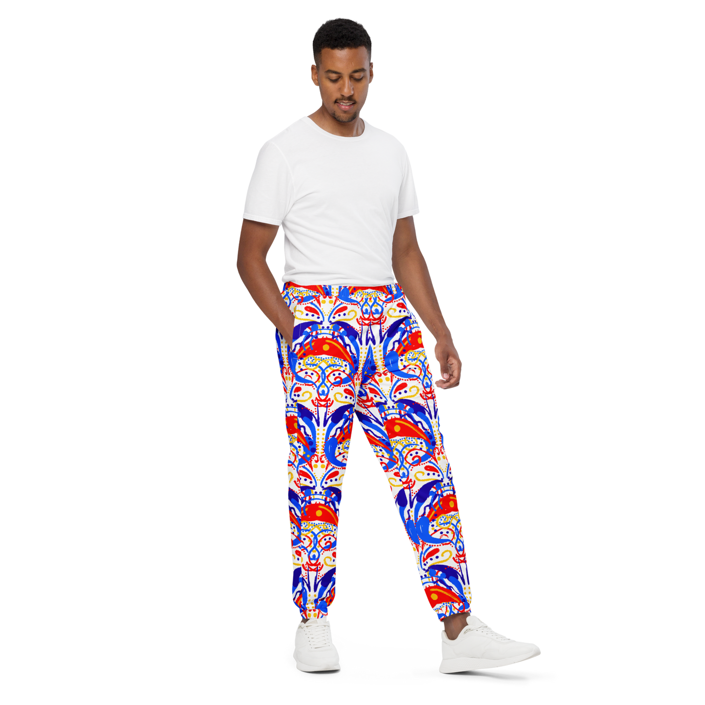 Unisex track pants (Talavera-inspired|White)