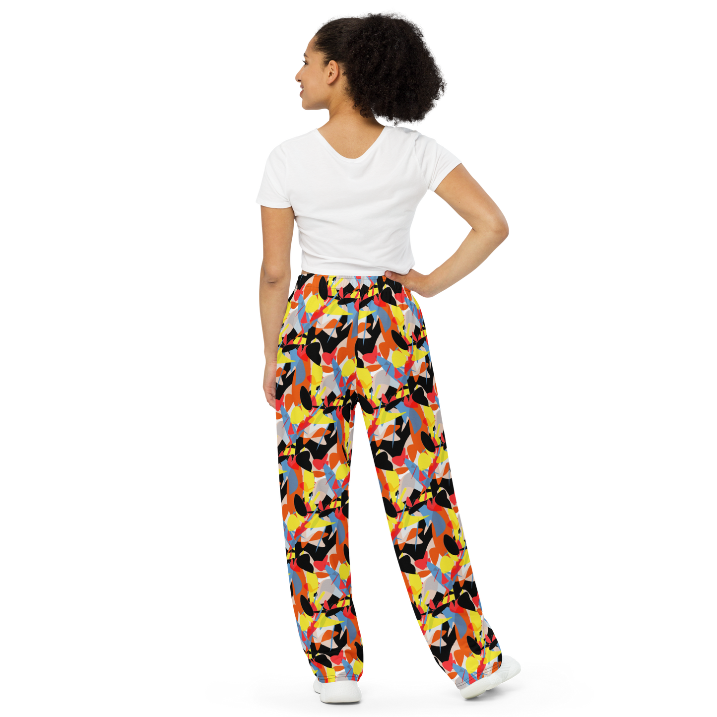 Unisex wide-leg pants (Abstract Ovals)