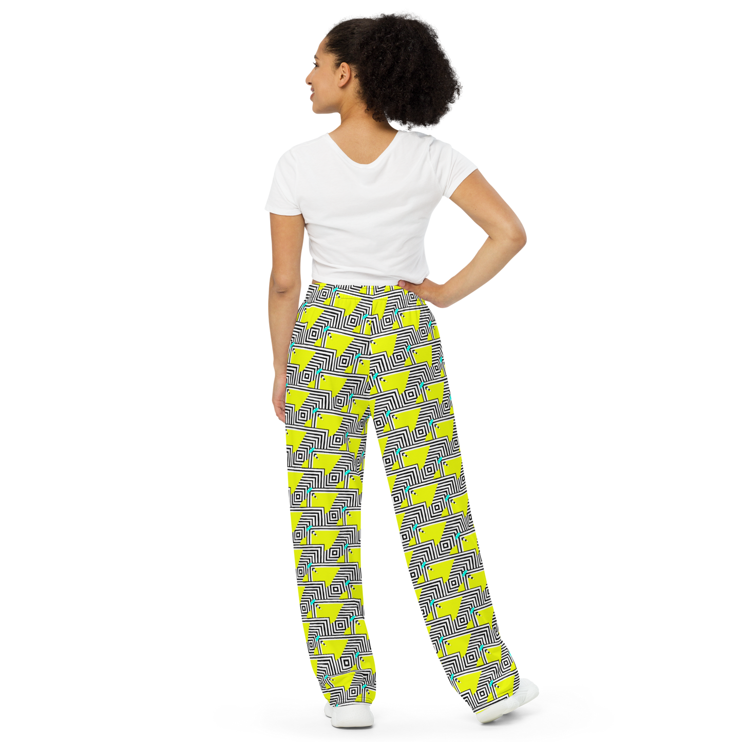 Unisex wide-leg pants (Retro Yellow)