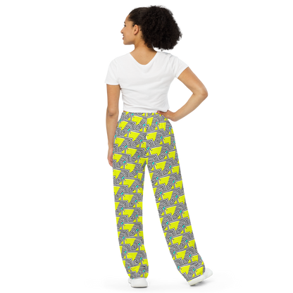 Unisex wide-leg pants (Retro Yellow)