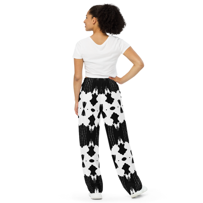 Unisex wide-leg pants (Inkblot)