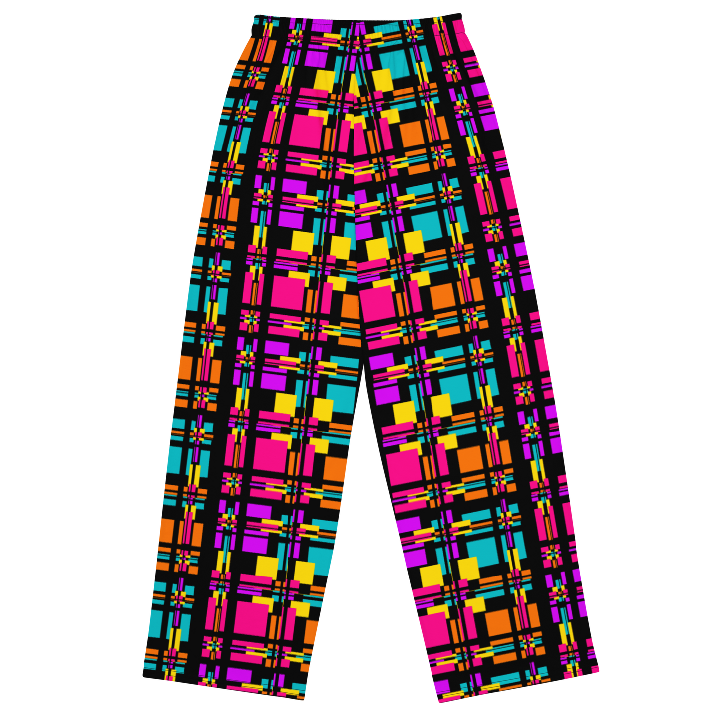 Unisex wide-leg pants (Rainbow Plaid)