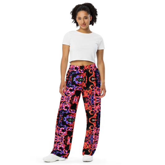 Unisex wide-leg pants (Lava lamp)