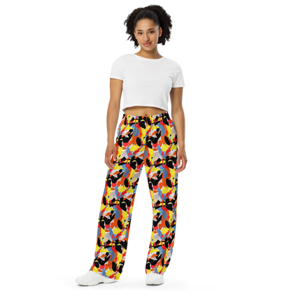 Unisex wide-leg pants (Abstract Ovals)