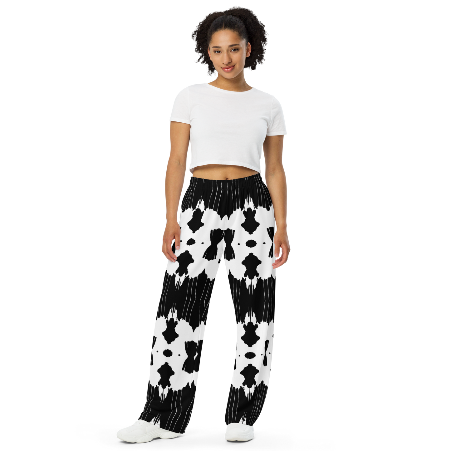 Unisex wide-leg pants (Inkblot)