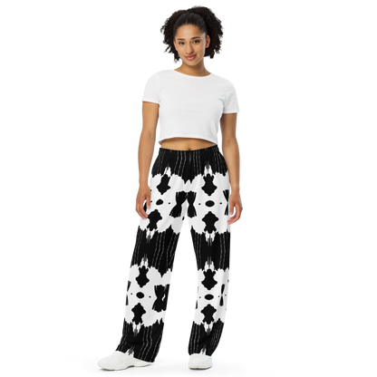 Unisex wide-leg pants (Inkblot)