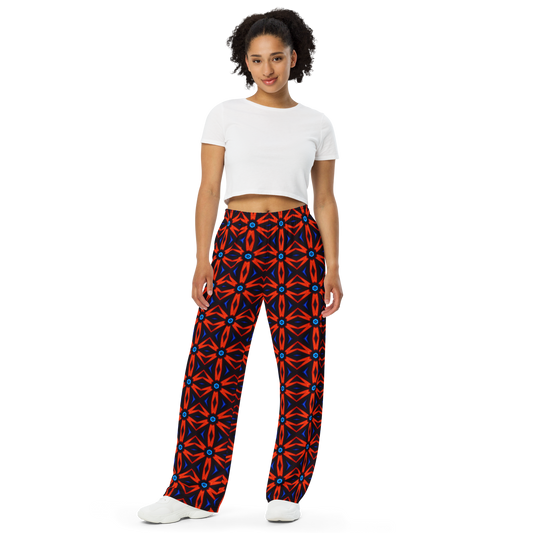 Unisex wide-leg pants (Red Star)