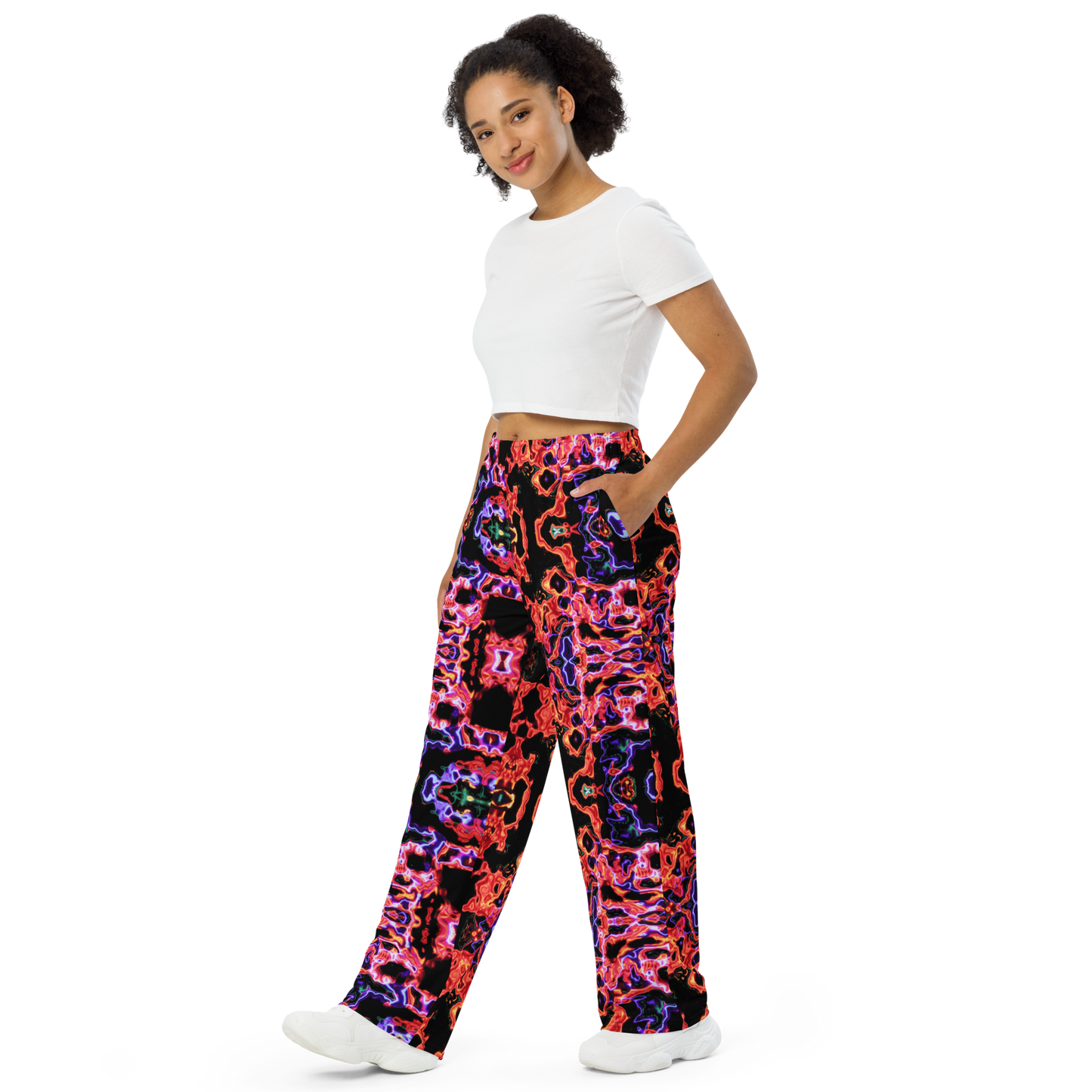 Unisex wide-leg pants (Lava lamp)