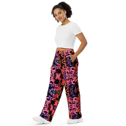 Unisex wide-leg pants (Lava lamp)