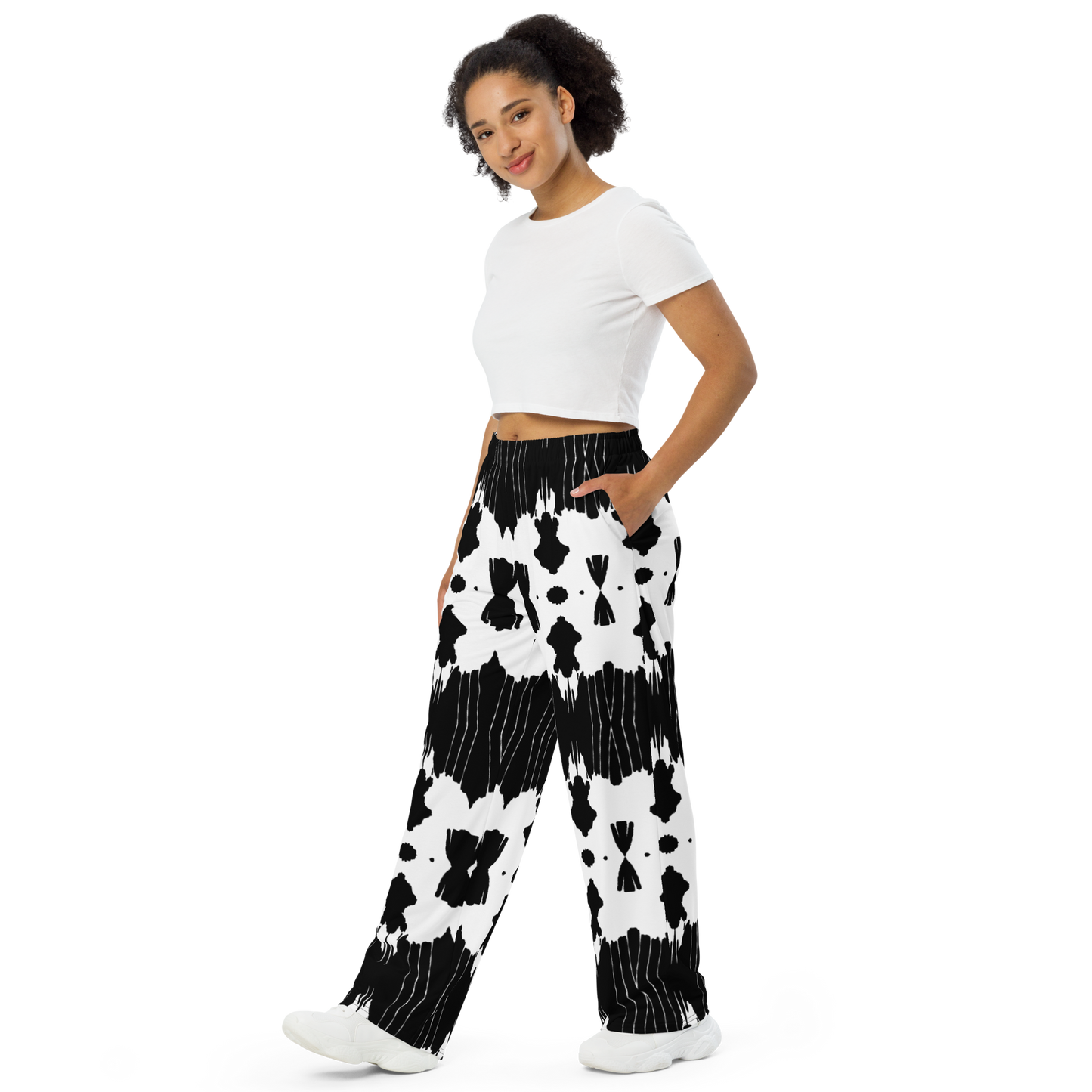 Unisex wide-leg pants (Inkblot)