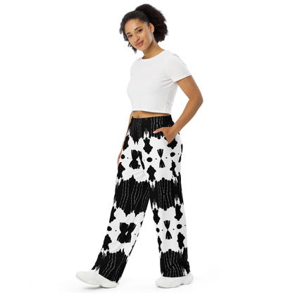 Unisex wide-leg pants (Inkblot)