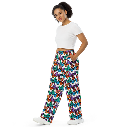 Unisex wide-leg pants (Butterflies)