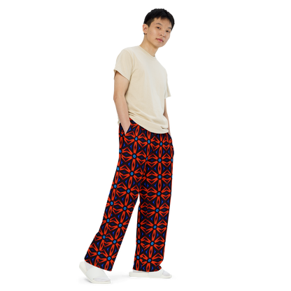 Unisex wide-leg pants (Red Star)