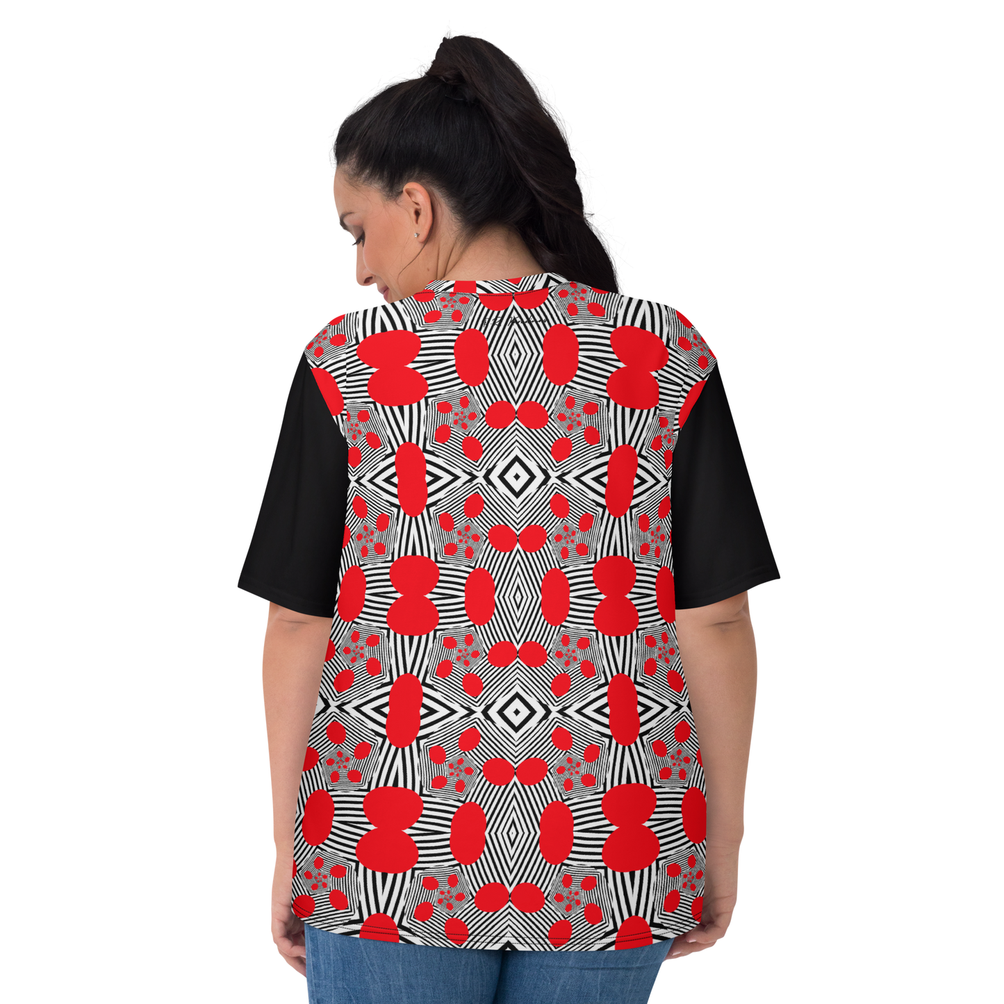 Women's T-shirt (Red Geometric)