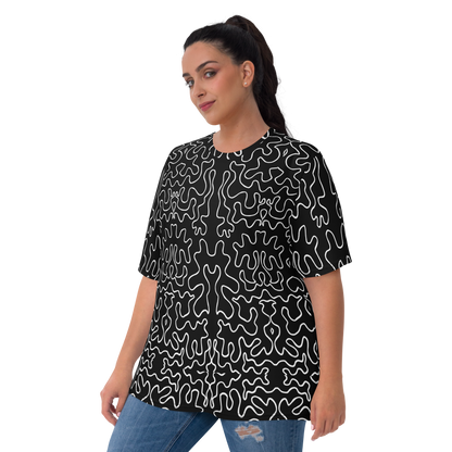 Women's T-shirt (Black & White Squiggle)