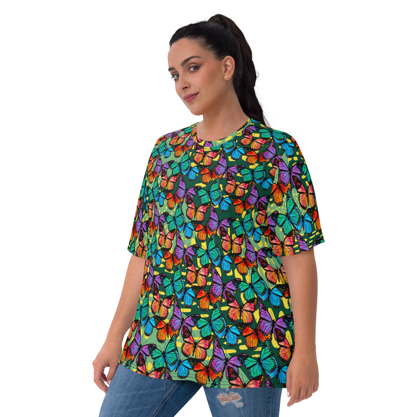 Women's T-shirt (Butterflies - Green)