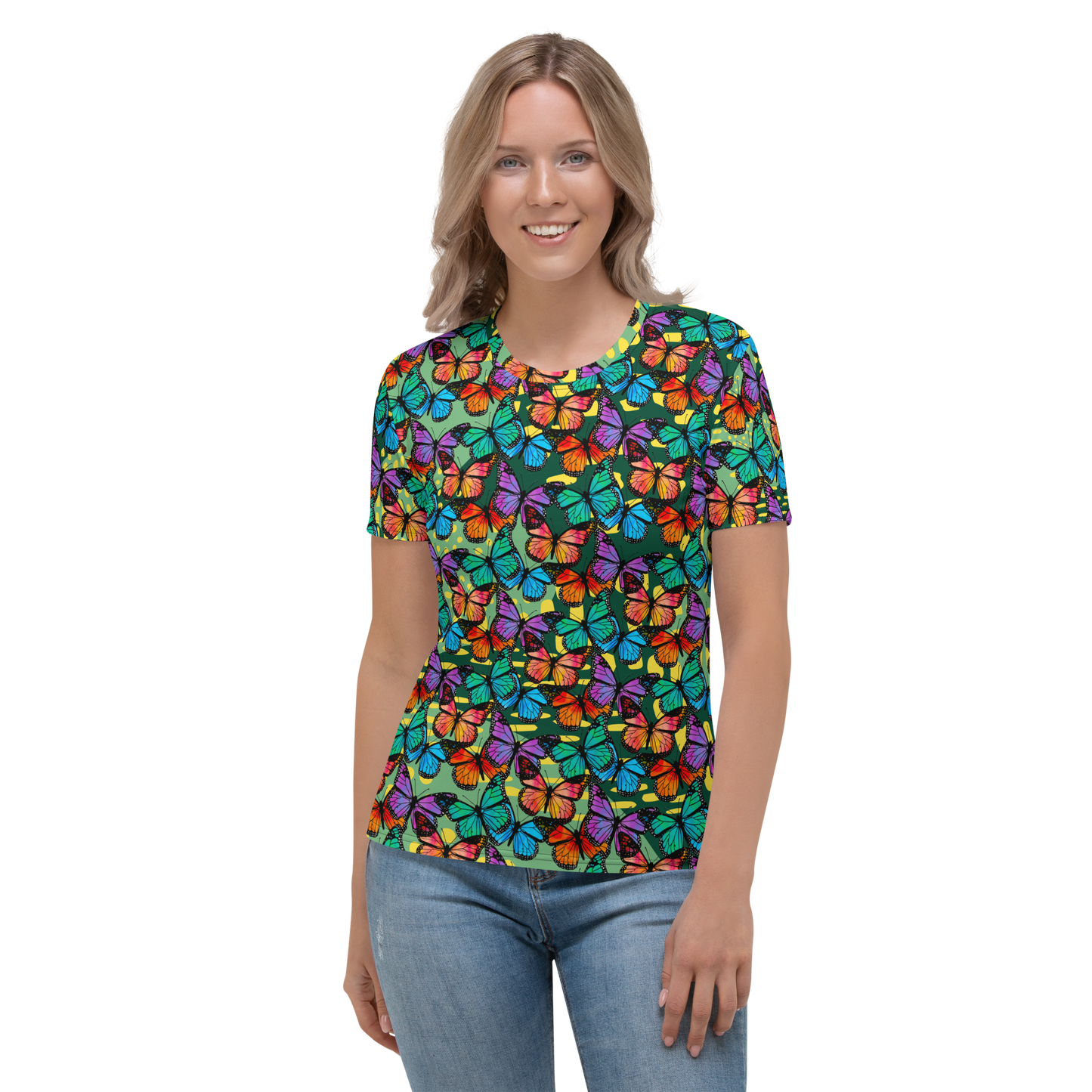 Women's T-shirt (Butterflies - Green)