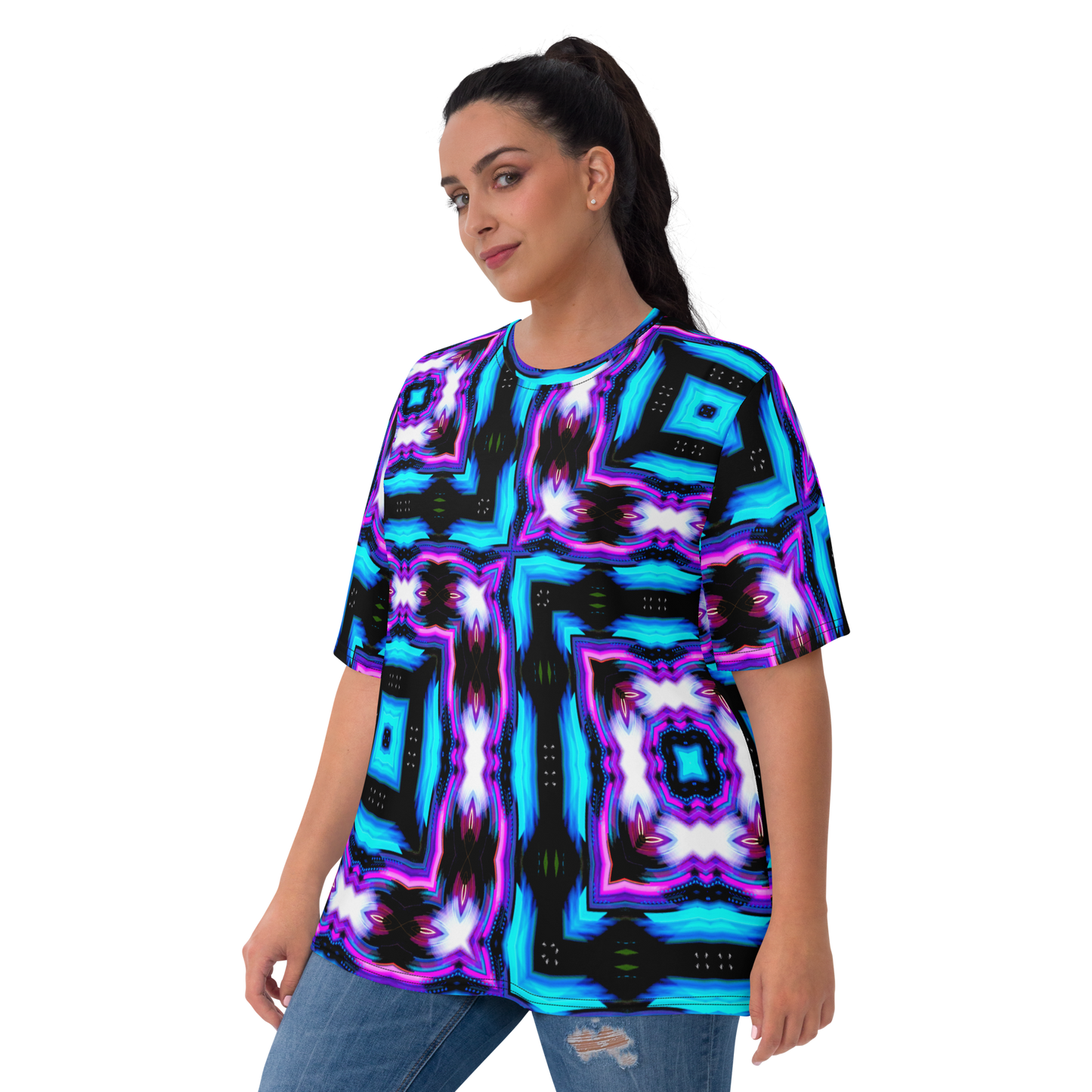 Women's T-shirt (Neon Purple & Blue)