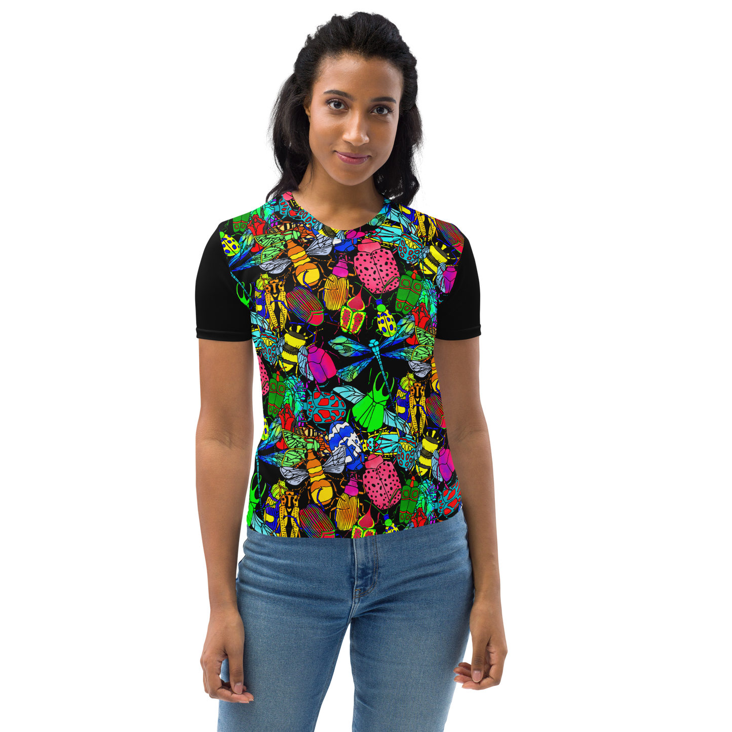 Women's T-shirt (Bugs|Black Sleeves)