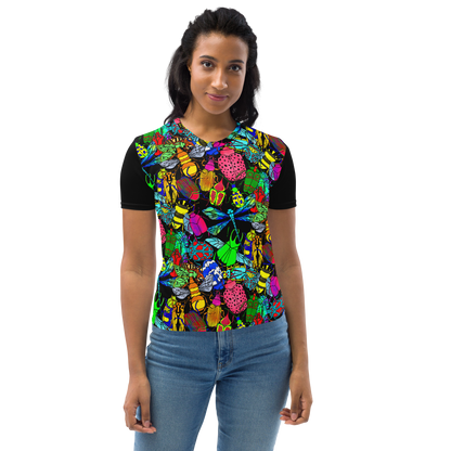 Women's T-shirt (Bugs|Black Sleeves)