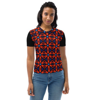 Women's T-shirt (Red Star|Black Sleeves)