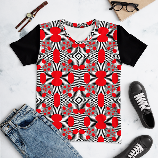 Women's T-shirt (Red Geometric)