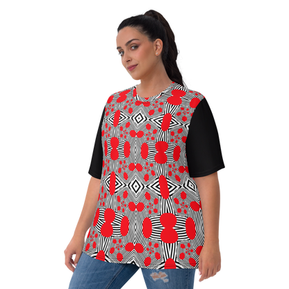 Women's T-shirt (Red Geometric)