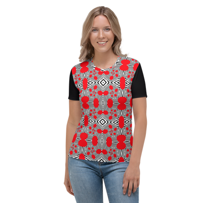 Women's T-shirt (Red Geometric)