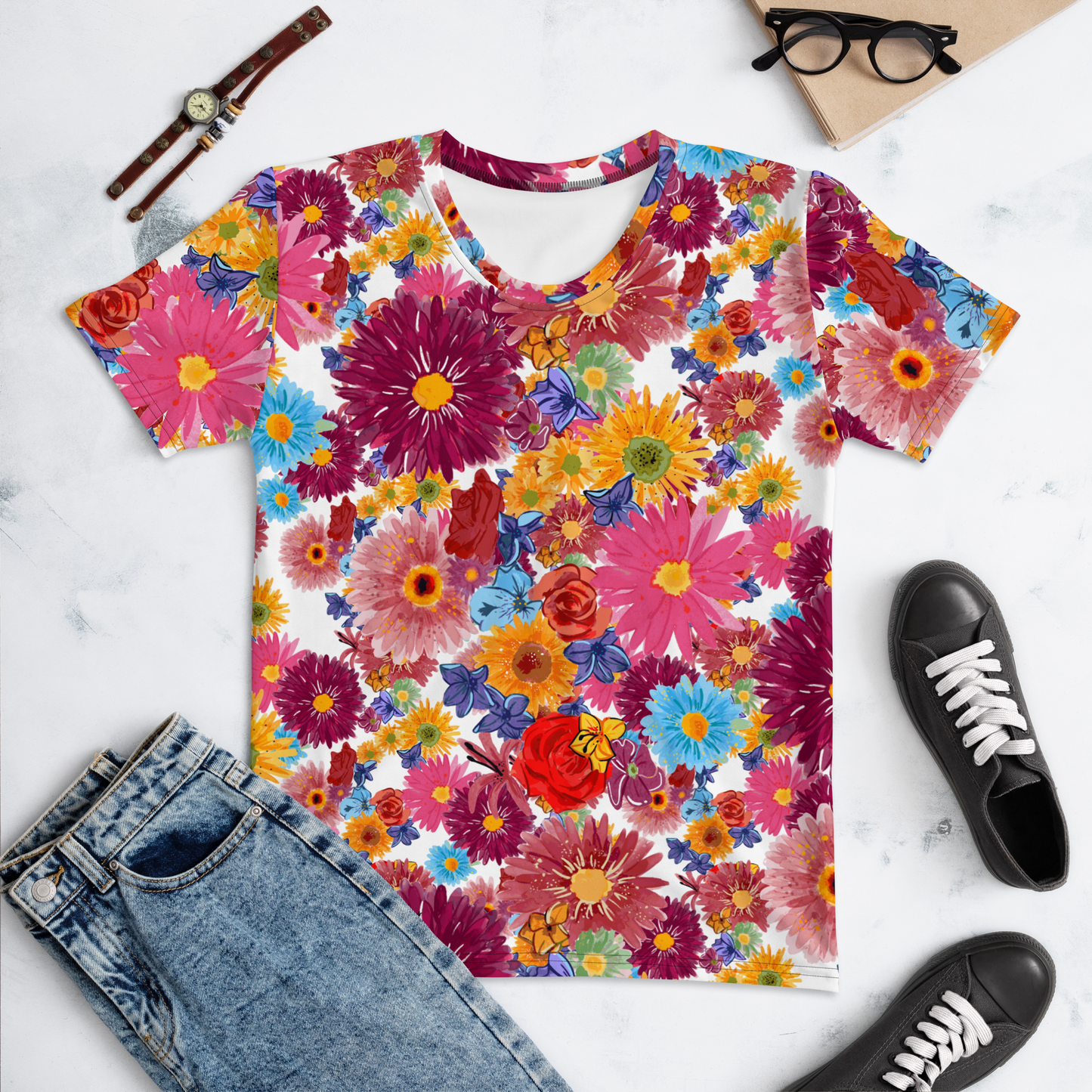 Women's T-shirt (Watercolor Flowers)