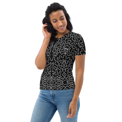 Women's T-shirt (Black & White Squiggle)