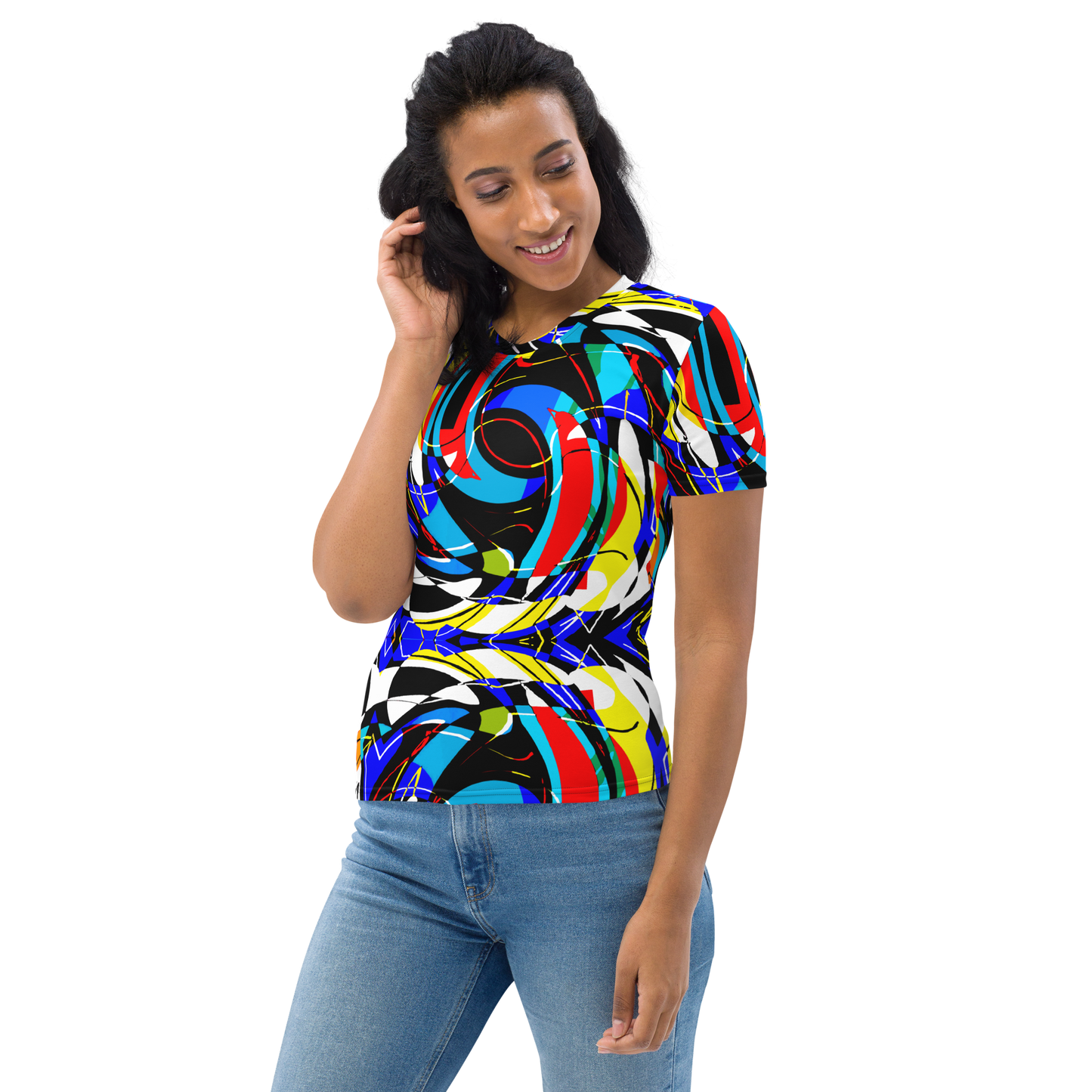 Women's T-shirt (Blue Swirls)