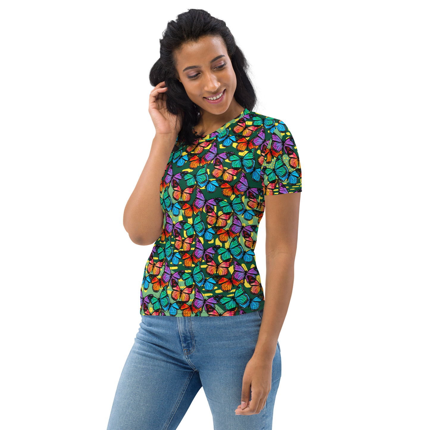 Women's T-shirt (Butterflies - Green)