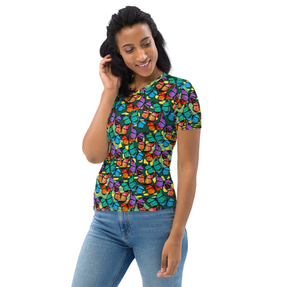 Women's T-shirt (Butterflies - Green)