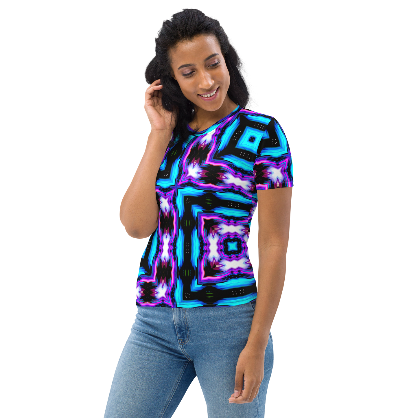 Women's T-shirt (Neon Purple & Blue)