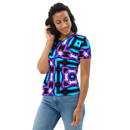 Women's T-shirt (Neon Purple & Blue)