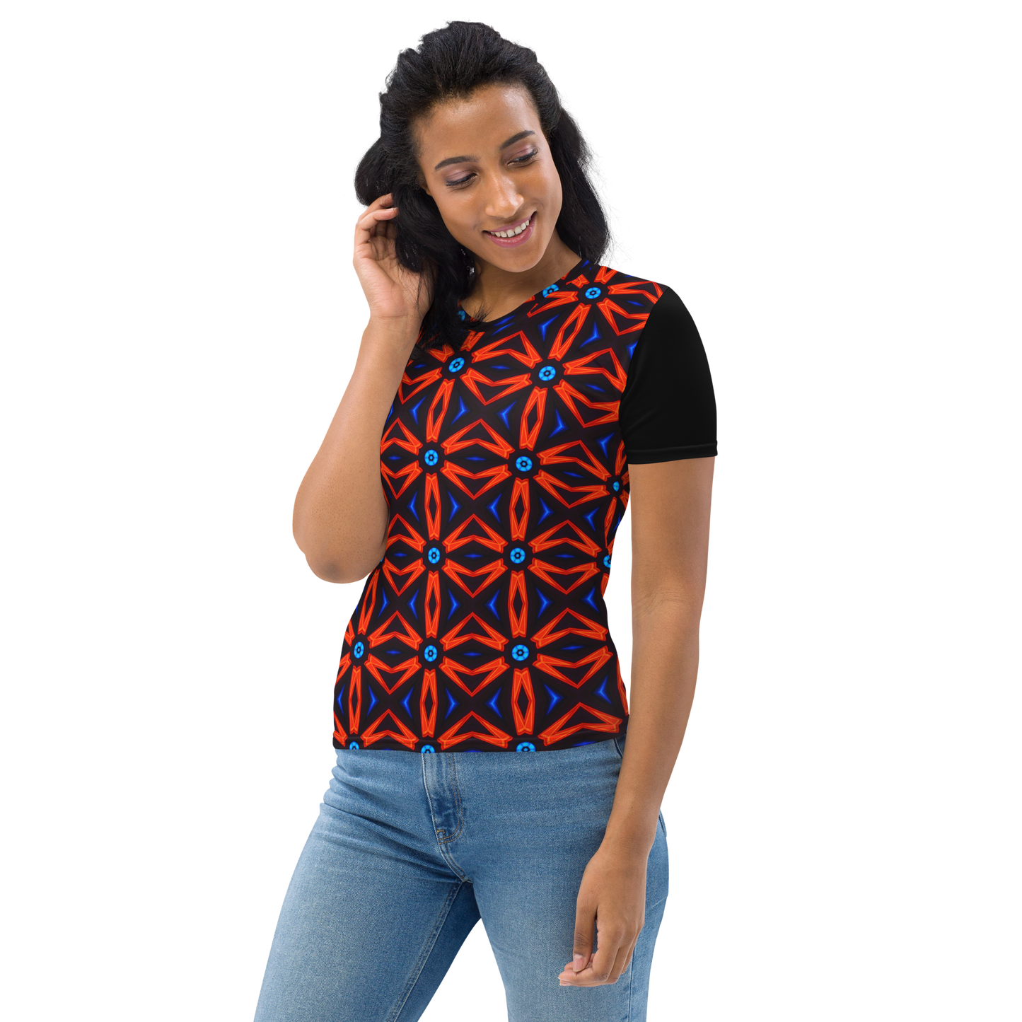 Women's T-shirt (Red Star|Black Sleeves)