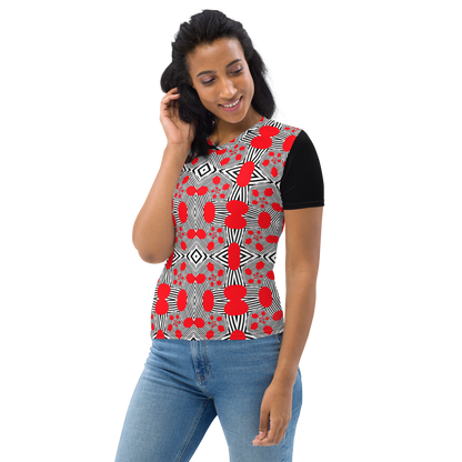 Women's T-shirt (Red Geometric)