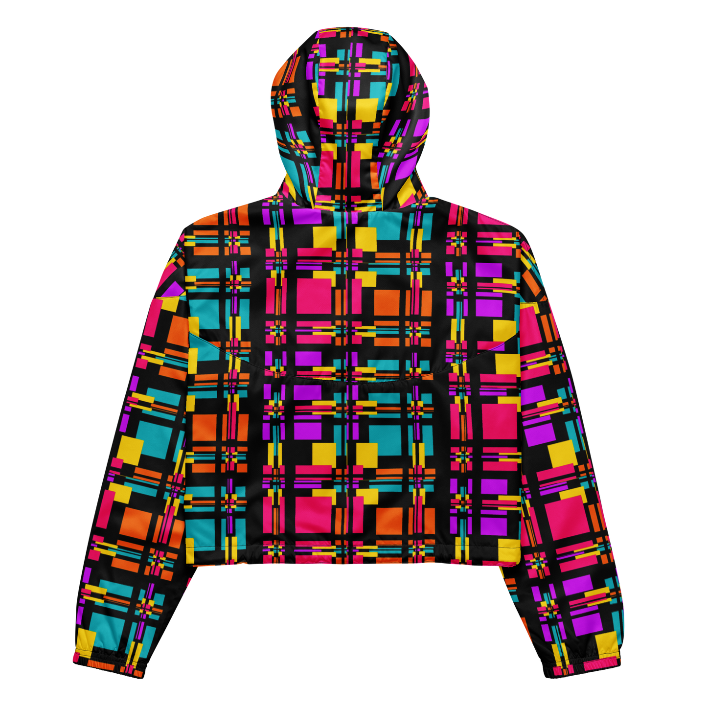 Cropped windbreaker (Rainbow Plaid)