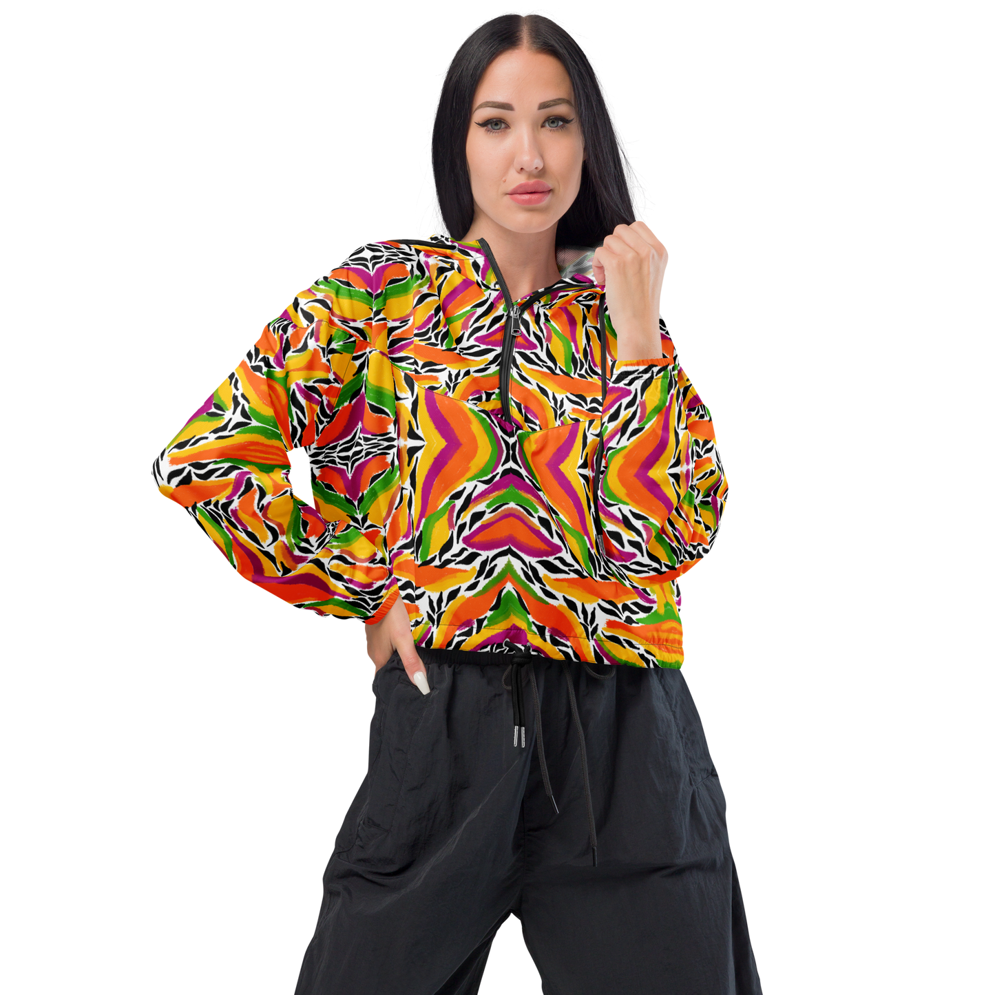 Cropped windbreaker (Mango Mosaic)