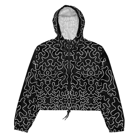 Cropped windbreaker (Black & White Squiggle)